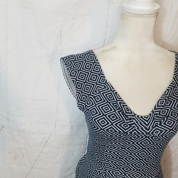 Anthropology Postmark Matilde fit & flare cross back diamond print dress - Picture 9 of 15